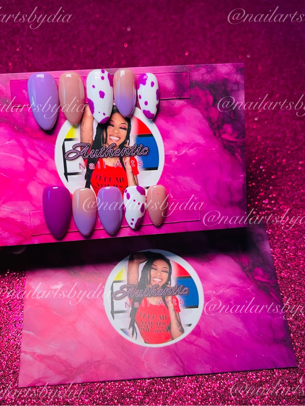 Purple acrylic Press-On Nail Set